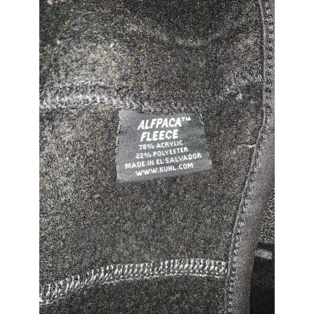 Kuhl Men's Alfpaca Full Zip Black Fleece Jacket Size Large Outdoor Hiking